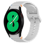Cinturino per orologio in silicone a sgancio rapido con cucitura a grana ondulata, For Samsung Galaxy Watch 4 44mm, For Samsung Galaxy Watch 4 40mm