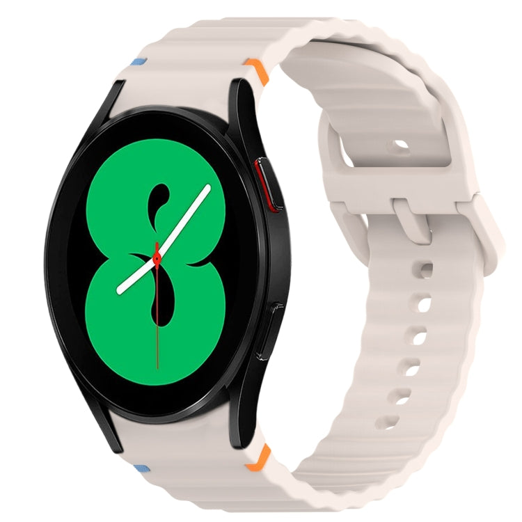 Cinturino per orologio in silicone a sgancio rapido con cucitura a grana ondulata, For Samsung Galaxy Watch 4 44mm, For Samsung Galaxy Watch 4 40mm