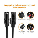 Cavo per microfono XLR, 4,95 piedi XLR maschio a XLR femmina bilanciato a 3 pin, nero, XLR Male to XLR Female 3 Pin