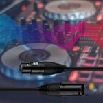 Cavo per microfono XLR, 4,95 piedi XLR maschio a XLR femmina bilanciato a 3 pin, nero, XLR Male to XLR Female 3 Pin