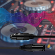 Cavo microfono XLR maschio-femmina 3 pin 1,5m nero