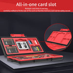Scatola di immagazzinaggio impermeabile e antipolvere multi-in-one per schede di memoria SD / TF / XQD / CF / SIM / TF