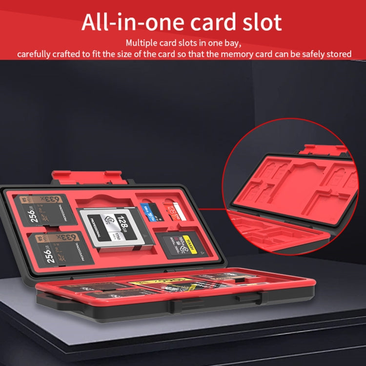 Scatola di immagazzinaggio impermeabile e antipolvere multi-in-one per schede di memoria SD / TF / XQD / CF / SIM / TF