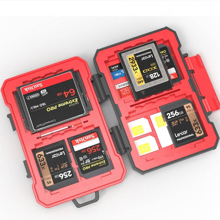 Organizzatore per schede di memoria SD / TF / XQD / CF / SIM / TF Desiontal, scatola impermeabile portatile per esterni, LP-E8