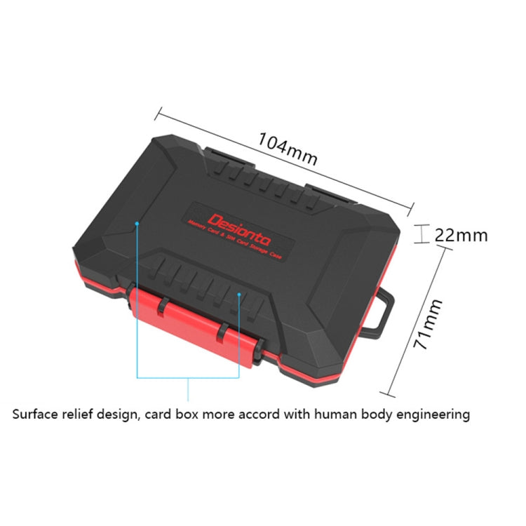 Organizzatore per schede di memoria SD / TF / XQD / CF / SIM / TF Desiontal, scatola impermeabile portatile per esterni, LP-E8