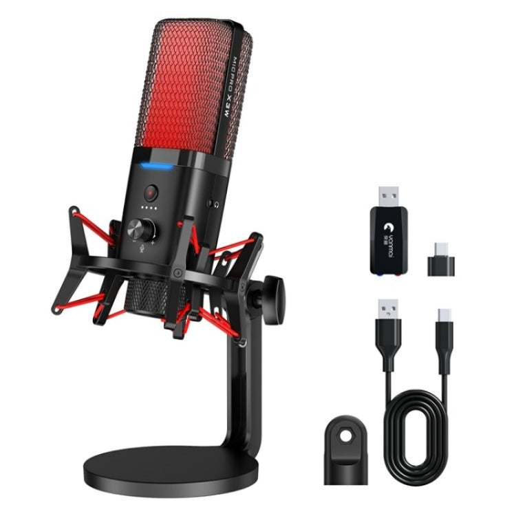 Microfono per gioco con riduzione del rumore RGB a doppia modalità wireless/cablato Yanmai X3W, X3W
