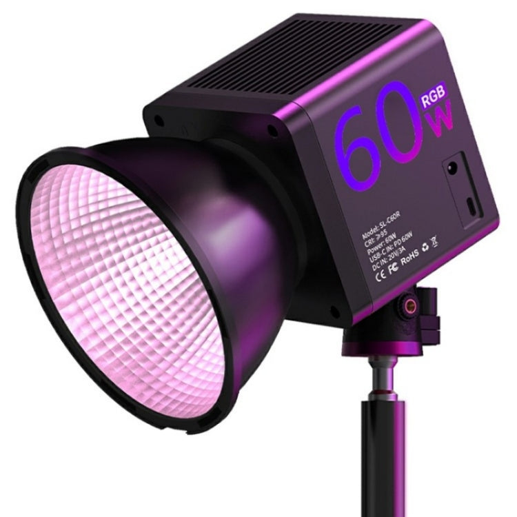 Lampada da palco RGB C60R 60W Luce di riempimento COB per video e fotografia professionale, EU Plug, US Plug, UK Plug