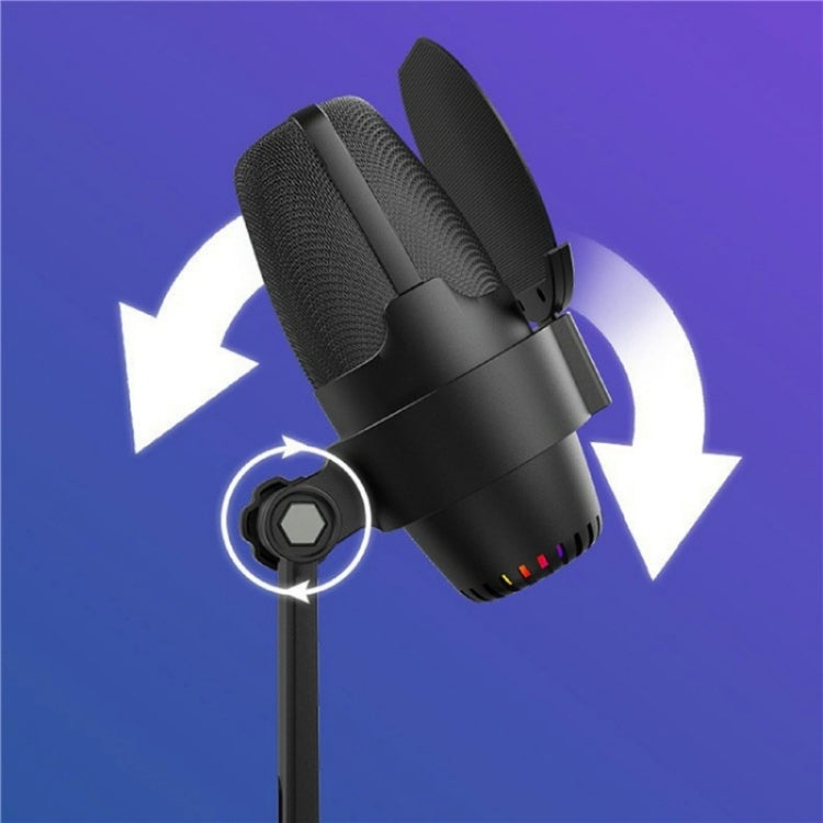 Microfono USB da tavolo ME9 con riduzione rumore e luce RGB