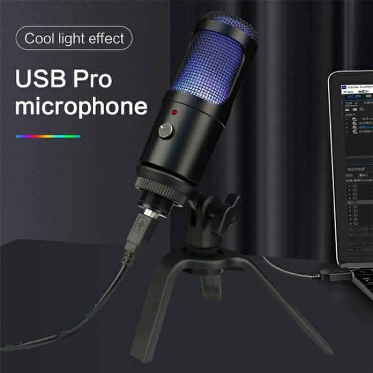 Microfono di registrazione per laptop con interfaccia USB A6 con luce RGB, A6