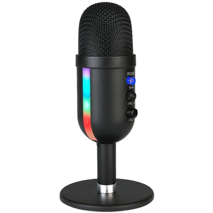 Microfono a condensatore cardioide da tavolo professionale MU2000 con luce RGB, MU2000