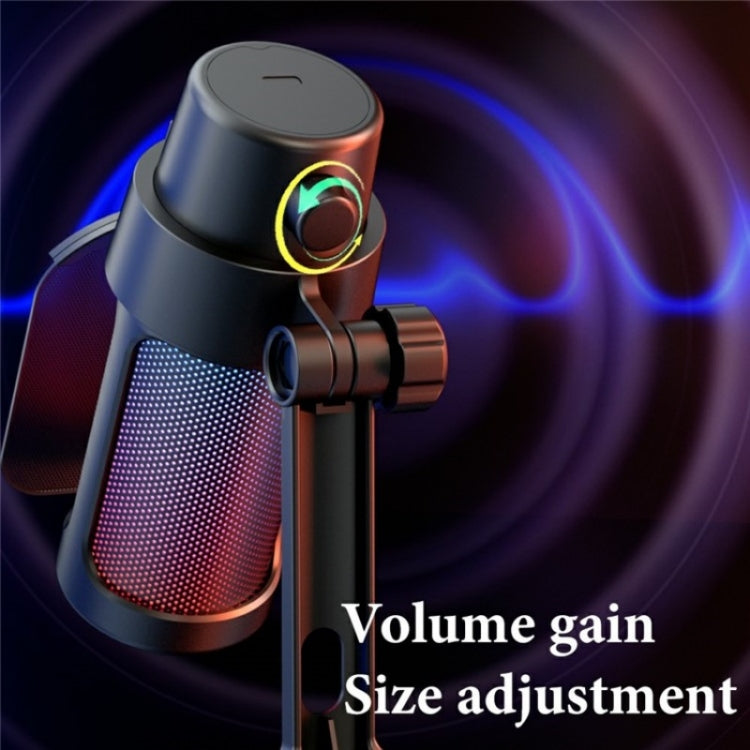 Microfono a condensatore da tavolo professionale M8 con luce RGB, M8