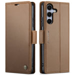 CaseMe 023 Custodia per telefono in pelle antifurto con fibbia a farfalla e texture Litchi RFID, For Galaxy A36 5G, For Galaxy S25 5G, For Galaxy S25+ 5G, For Galaxy S25 Ultra 5G