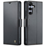 CaseMe 023 Custodia per telefono in pelle antifurto con fibbia a farfalla e texture Litchi RFID, For Galaxy A36 5G, For Galaxy S25 5G, For Galaxy S25+ 5G, For Galaxy S25 Ultra 5G