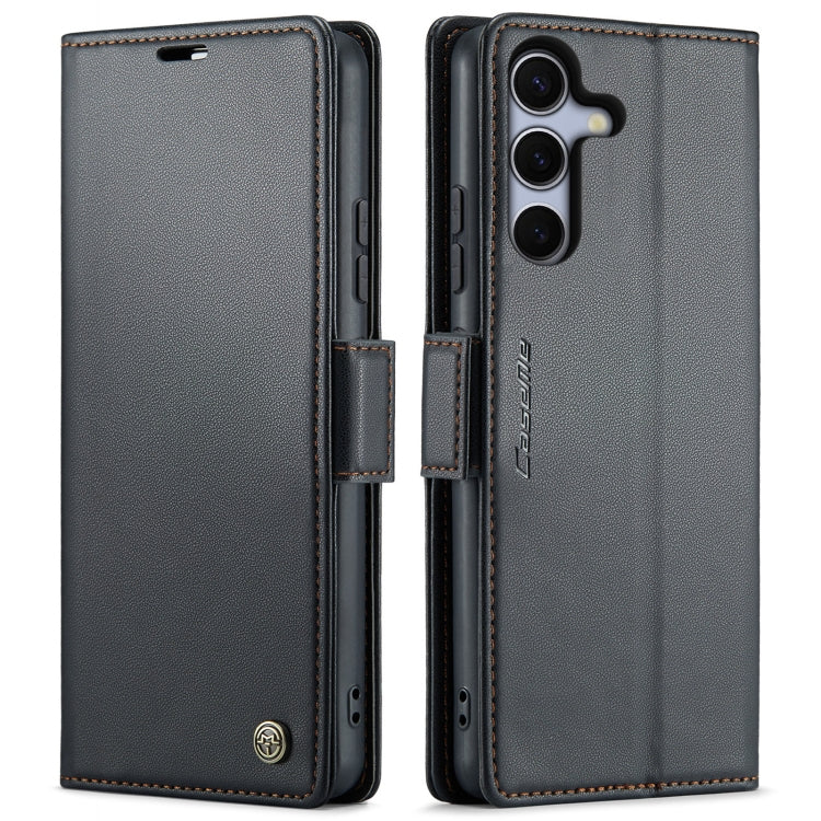 CaseMe 023 Custodia per telefono in pelle antifurto con fibbia a farfalla e texture Litchi RFID, For Galaxy A36 5G, For Galaxy S25 5G, For Galaxy S25+ 5G, For Galaxy S25 Ultra 5G