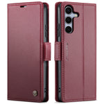 CaseMe 023 Custodia per telefono in pelle antifurto con fibbia a farfalla e texture Litchi RFID, For Galaxy A36 5G, For Galaxy S25 5G, For Galaxy S25+ 5G, For Galaxy S25 Ultra 5G