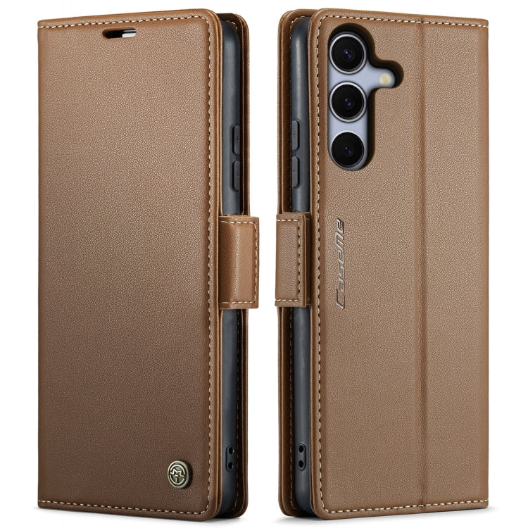 CaseMe 023 Custodia per telefono in pelle antifurto con fibbia a farfalla e texture Litchi RFID, For Galaxy A36 5G, For Galaxy S25 5G, For Galaxy S25+ 5G, For Galaxy S25 Ultra 5G