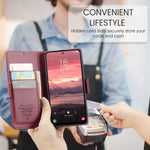 CaseMe 023 Custodia per telefono in pelle antifurto con fibbia a farfalla e texture Litchi RFID, For Galaxy A36 5G, For Galaxy S25 5G, For Galaxy S25+ 5G, For Galaxy S25 Ultra 5G