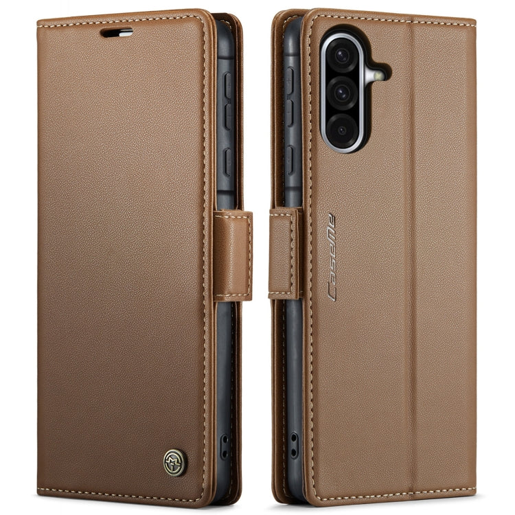 CaseMe 023 Custodia per telefono in pelle antifurto con fibbia a farfalla e texture Litchi RFID, For Galaxy A36 5G, For Galaxy S25 5G, For Galaxy S25+ 5G, For Galaxy S25 Ultra 5G