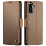 CaseMe 023 Custodia per telefono in pelle antifurto con fibbia a farfalla e texture Litchi RFID, For Galaxy Z Fold7, For Galaxy S25 Edge 5G, For Galaxy A56 5G, For Galaxy A26 5G