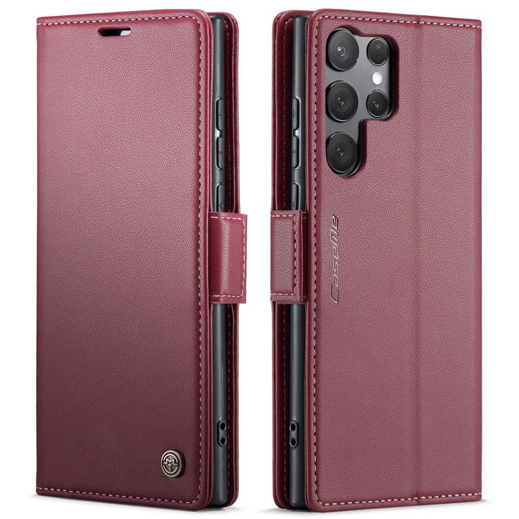 CaseMe 023 Custodia per telefono in pelle antifurto con fibbia a farfalla e texture Litchi RFID, For Galaxy A36 5G, For Galaxy S25 5G, For Galaxy S25+ 5G, For Galaxy S25 Ultra 5G
