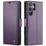 CaseMe 023 Custodia per telefono in pelle antifurto con fibbia a farfalla e texture Litchi RFID, For Galaxy A36 5G, For Galaxy S25 5G, For Galaxy S25+ 5G, For Galaxy S25 Ultra 5G