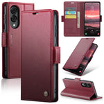 CaseMe 023 Custodia per telefono in pelle antifurto con fibbia a farfalla e texture Litchi RFID, For Galaxy Z Fold7, For Galaxy S25 Edge 5G, For Galaxy A56 5G, For Galaxy A26 5G