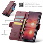 CaseMe 023 Custodia per telefono in pelle antifurto con fibbia a farfalla e texture Litchi RFID, For Galaxy Z Fold7, For Galaxy S25 Edge 5G, For Galaxy A56 5G, For Galaxy A26 5G