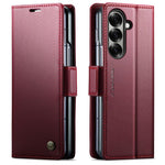 CaseMe 023 Custodia per telefono in pelle antifurto con fibbia a farfalla e texture Litchi RFID, For Galaxy Z Fold7, For Galaxy S25 Edge 5G, For Galaxy A56 5G, For Galaxy A26 5G