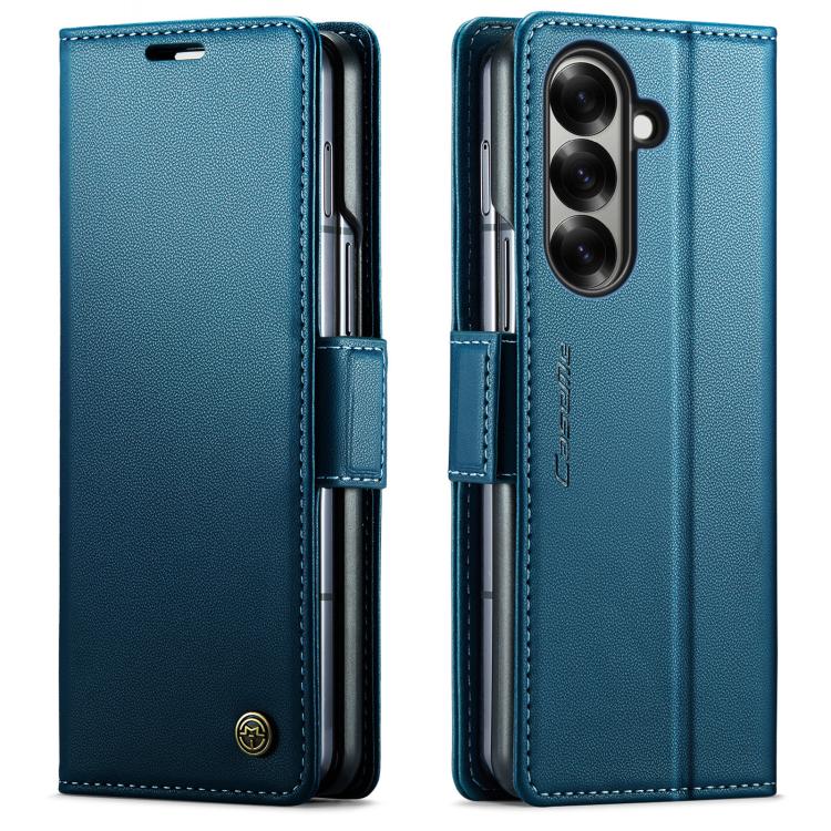 CaseMe 023 Custodia per telefono in pelle antifurto con fibbia a farfalla e texture Litchi RFID, For Galaxy Z Fold7, For Galaxy S25 Edge 5G, For Galaxy A56 5G, For Galaxy A26 5G