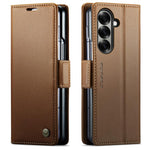 CaseMe 023 Custodia per telefono in pelle antifurto con fibbia a farfalla e texture Litchi RFID, For Galaxy Z Fold7, For Galaxy S25 Edge 5G, For Galaxy A56 5G, For Galaxy A26 5G