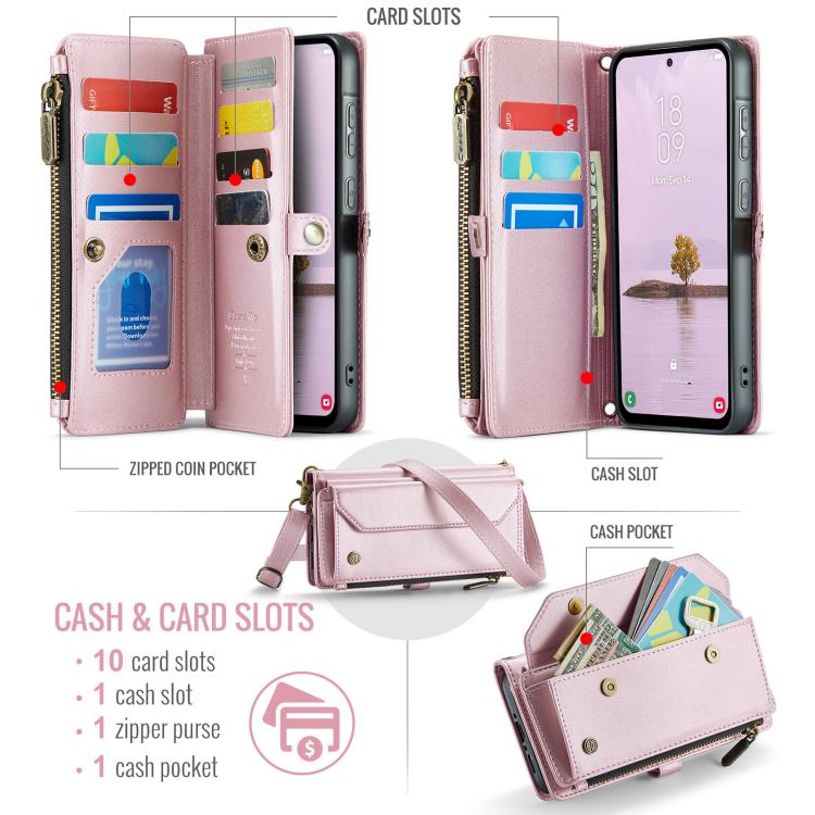 CaseMe C36 custodia portafoglio in pelle per Galaxy S24 FE 5G
