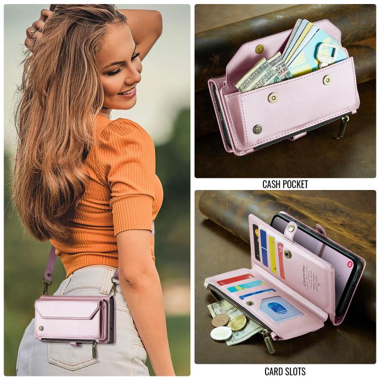 CaseMe C36 custodia portafoglio in pelle per Galaxy S24 FE 5G
