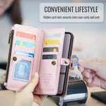 Custodia portafoglio in pelle con RFID per Galaxy Z Fold7