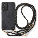 Custodia per telefono con retro in pelle vintage per PC e tracolla, For Samsung Galaxy A30 / A20