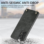 Custodia per telefono con retro in pelle vintage per PC e tracolla, For Samsung Galaxy A30 / A20