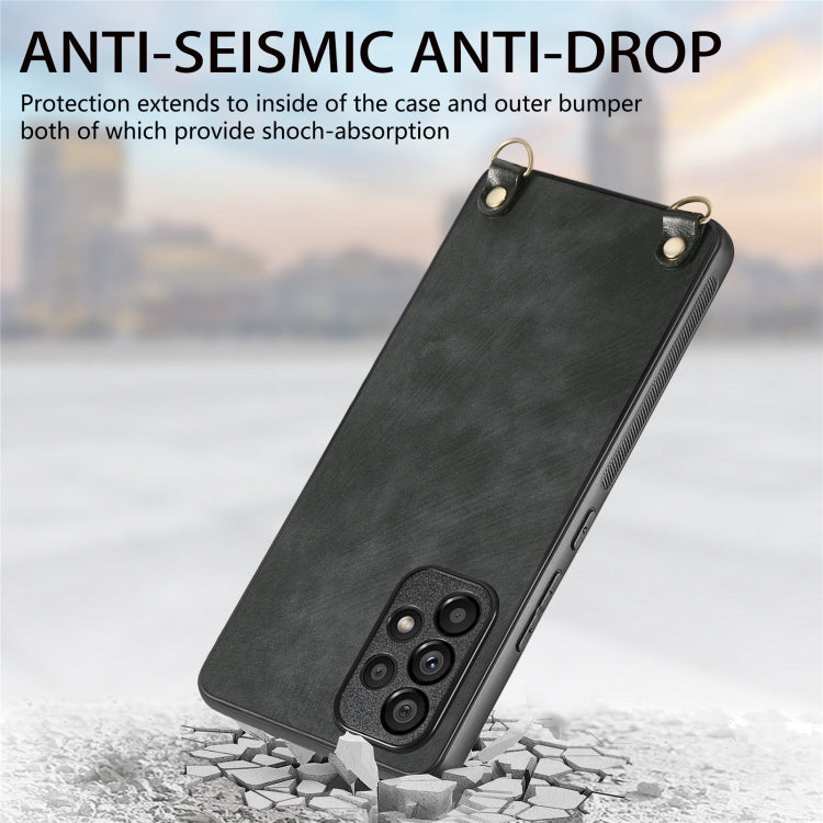 Custodia per telefono con retro in pelle vintage per PC e tracolla, For Samsung Galaxy A30 / A20