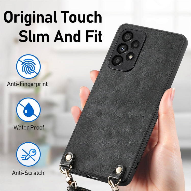 Custodia per telefono con retro in pelle vintage per PC e tracolla, For Samsung Galaxy A30 / A20