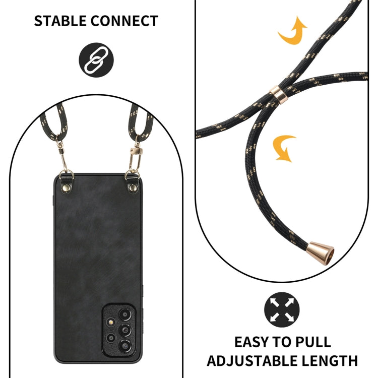 Custodia per telefono con retro in pelle vintage per PC e tracolla, For Samsung Galaxy A30 / A20