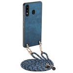 Custodia per telefono con retro in pelle vintage per PC e tracolla, For Samsung Galaxy A30 / A20