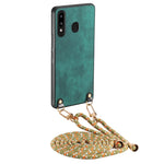 Custodia per telefono con retro in pelle vintage per PC e tracolla, For Samsung Galaxy A30 / A20