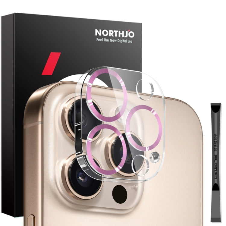 Pellicola protettiva per obiettivo della fotocamera NORTHJO CD Veins 3D in vetro temperato, For iPhone 16 Pro / 16 Pro Max, For iPhone 16 / 16 Plus