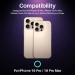 Pellicola protettiva per obiettivo della fotocamera NORTHJO CD Veins 3D in vetro temperato, For iPhone 16 Pro / 16 Pro Max, For iPhone 16 / 16 Plus