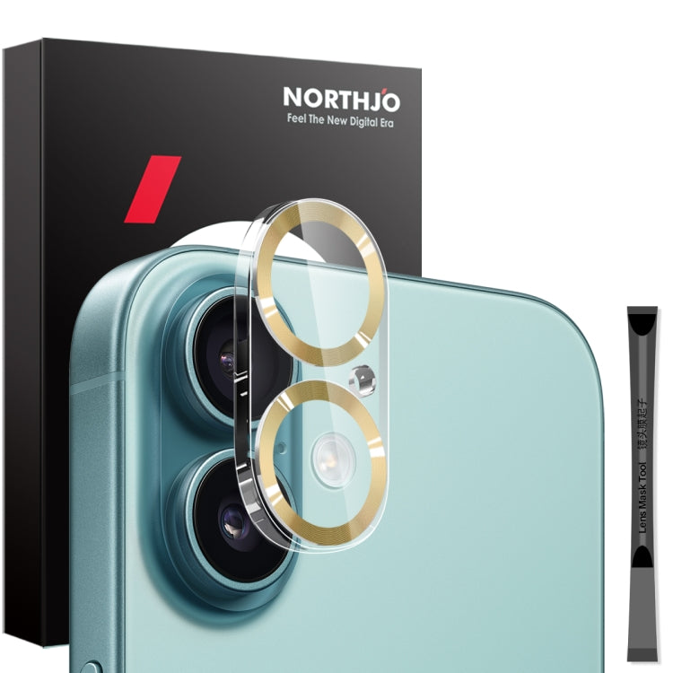 Pellicola protettiva per obiettivo della fotocamera NORTHJO CD Veins 3D in vetro temperato, For iPhone 16 Pro / 16 Pro Max, For iPhone 16 / 16 Plus