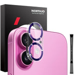 Pellicola protettiva per obiettivo della fotocamera NORTHJO CD Veins 3D in vetro temperato, For iPhone 16 Pro / 16 Pro Max, For iPhone 16 / 16 Plus