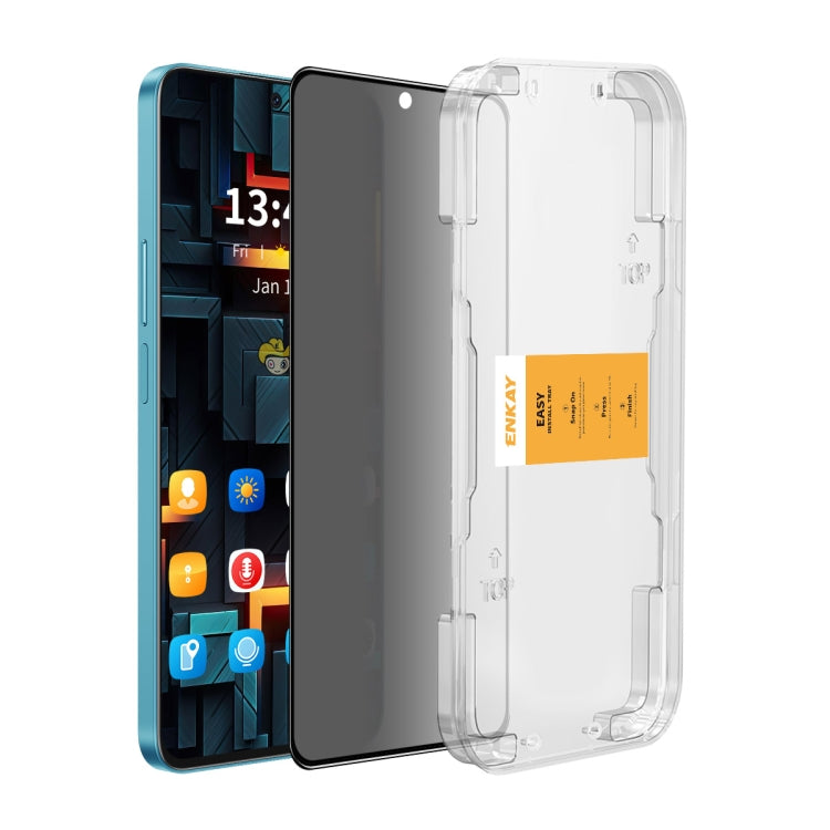 ENKAY Pellicola in vetro temperato anti-sguardo per la privacy, facile da installare, For Samsung Galaxy A36 / 56, For Samsung Galaxy A26, For Samsung Galaxy A16 4G / 5G, For Samsung Galaxy A06 4G, For Samsung Galaxy S24 FE 5G