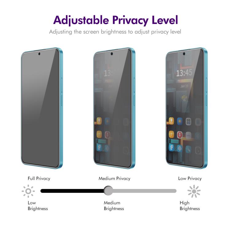 ENKAY Pellicola in vetro temperato anti-sguardo per la privacy, facile da installare, For Samsung Galaxy A36 / 56, For Samsung Galaxy A26, For Samsung Galaxy A16 4G / 5G, For Samsung Galaxy A06 4G, For Samsung Galaxy S24 FE 5G