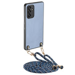 Custodia per telefono con retro in pelle con trama in fibra di carbonio e tracolla, For Samsung Galaxy A05, For Samsung Galaxy S23 FE 5G, For Samsung Galaxy A34 5G, For Samsung Galaxy A54 5G