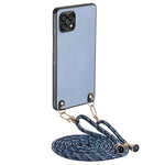 Custodia per telefono con retro in pelle con trama in fibra di carbonio e tracolla, For Samsung Galaxy S22 5G, For Samsung Galaxy A13 5G, For Samsung Galaxy A22 4G, For Samsung Galaxy A22 5G