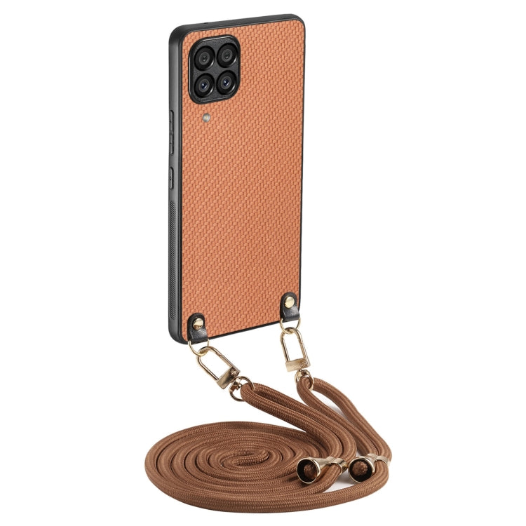 Custodia per telefono con retro in pelle con trama in fibra di carbonio e tracolla, For Samsung Galaxy A51 4G, For Samsung Galaxy A23, For Samsung Galaxy A14 4G / 5G, For Samsung Galaxy A12