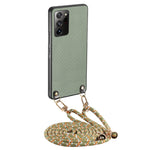 Custodia per telefono con retro in pelle con trama in fibra di carbonio e tracolla, For Samsung Galaxy A53, For Samsung Galaxy A72 5G / 4G, For Samsung Galaxy A52 5G / 4G, For Samsung Galaxy Note20 Ultra